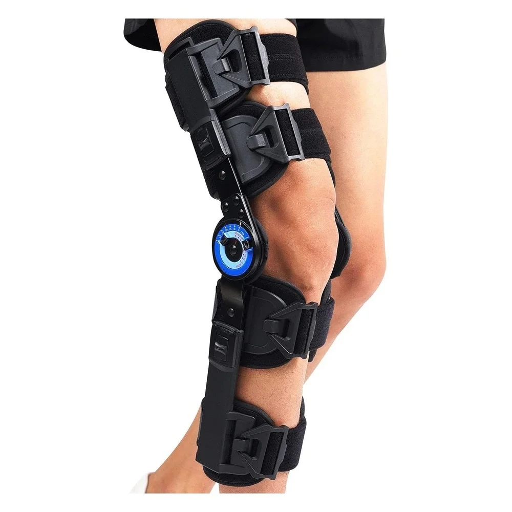 Orthomen ROM Hinged Knee Brace Adjustable Post Op Recovery ACL PCL MCL LCL